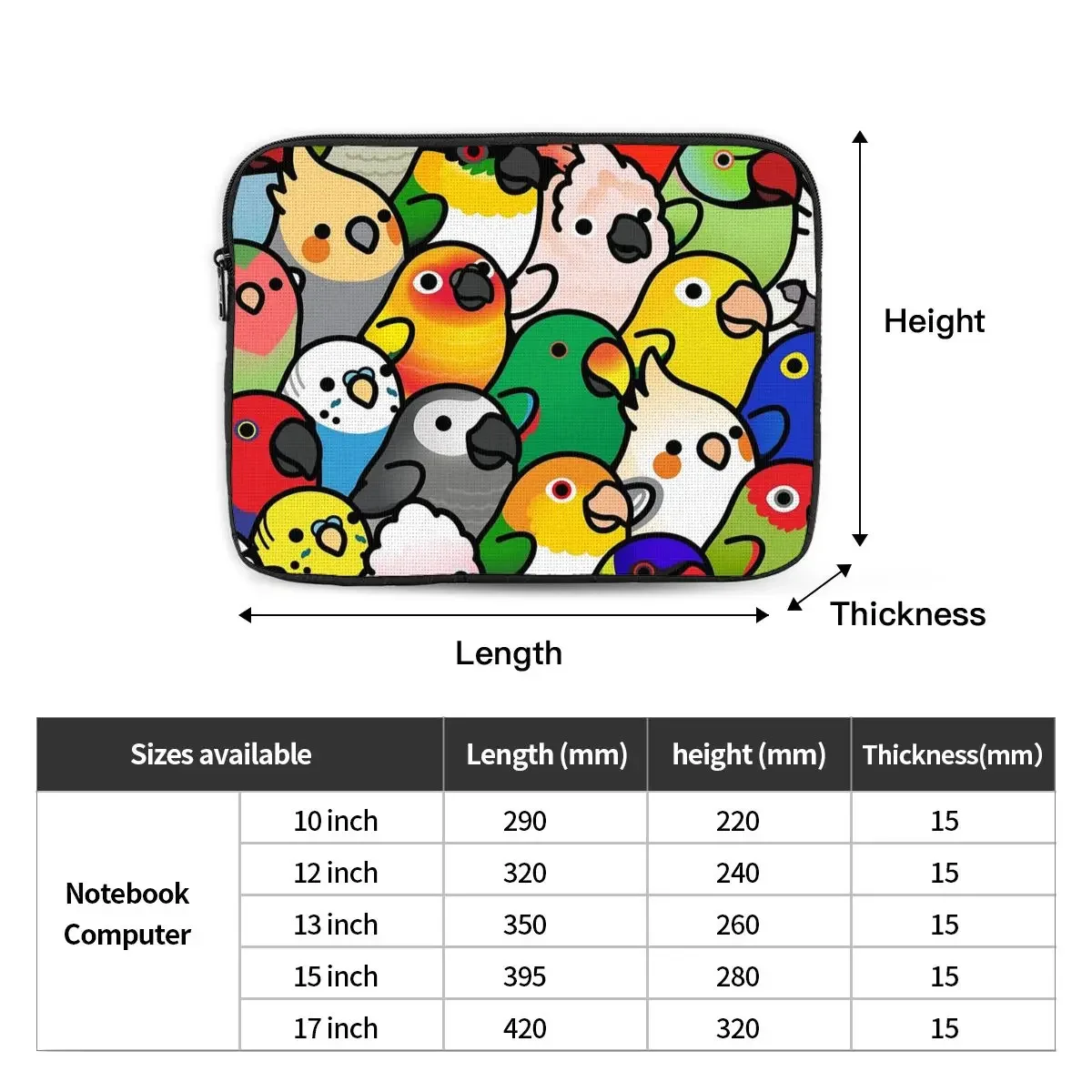 Everybirdy Patroon Notebook Laptoptas Case Pouch 10 12 13 15 17 Inch Notebook Sleeve Cover Tas Tablet Schokbestendige Case tas