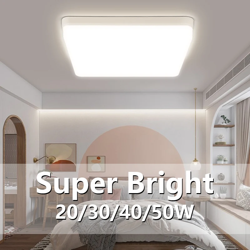 Ceiling Lamp Square Modern Ceiling Lamps Panel Light 20W 30W 40W 50W Led Ceiling Light Living Room Bedroom Bathroom Kitchen 220V