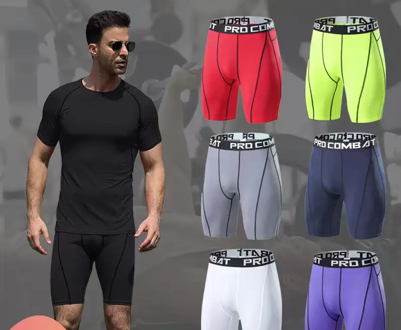 2025 Men's Sports Leggings Bottoming Shorts Quick-drying Stretch Fitness Running Track and Field, Basketball Training Compressio