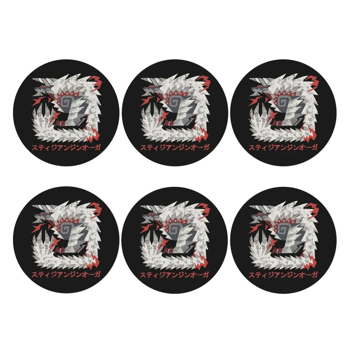 Monster Hunter Coasters - Manteles individuales de cuero PVC, impermeables, para decoración del hogar, juego de 6