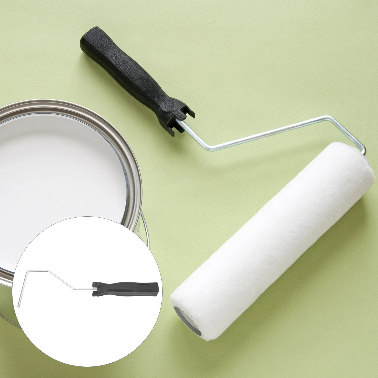 

Держатель валика для краски, 4-дюймовая рамка для валика для рисования, прочная ручка для настенного шкафа, пола, потолка, украшения, инструменты для рисования