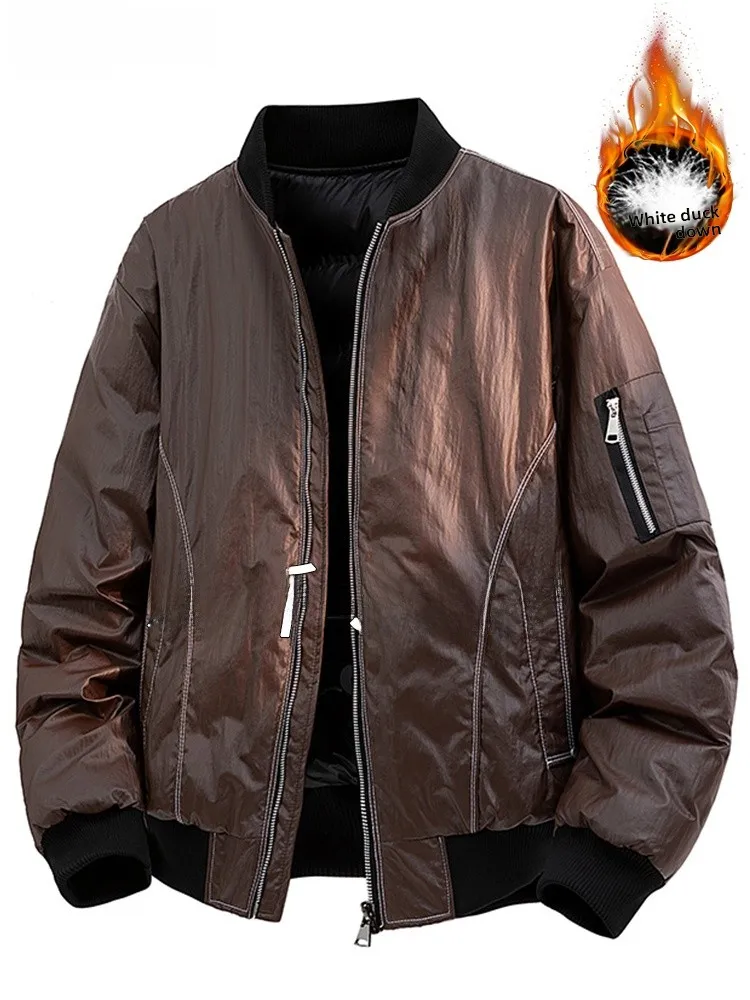 

Модная американская мужская зимняя куртка-пуховик, теплая, белая, свободного кроя, большого размера, для активного отдыха