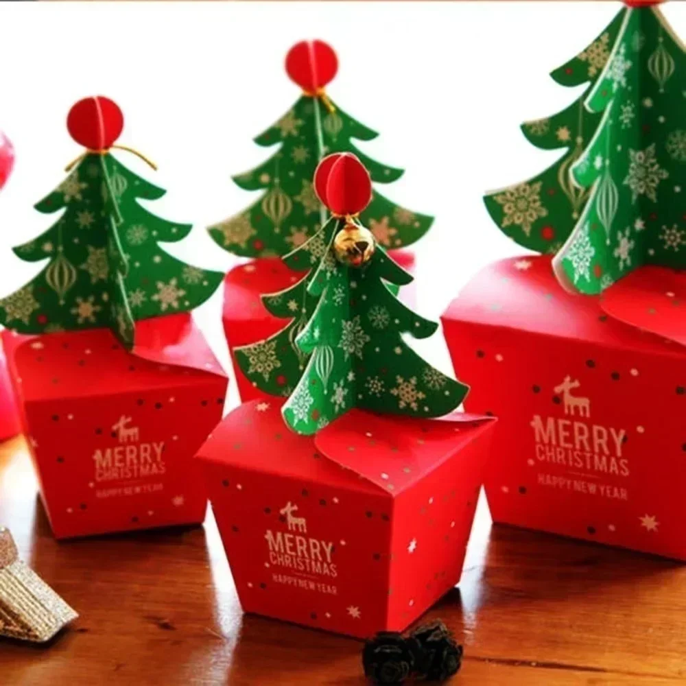 Christmas Advent Candy Box 20 Pcs Santa Paper Gift Box Christmas Tree Gift Packaging Paper Box Fashion Small Accessories Supplie