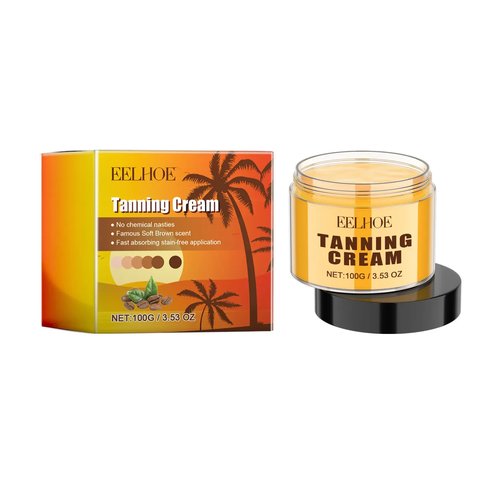 Summer Beach Long Lasting Tanning Body Quick Self Tanning Cream Bronzer Lotion Man Women Sunburn Repair Gel Fake Tan Lotion 100g