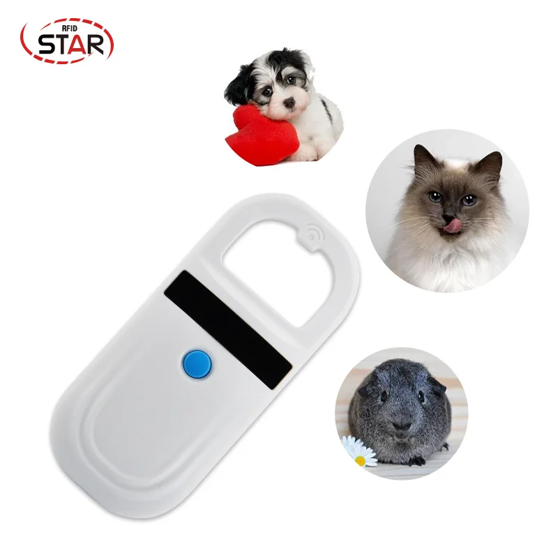 Lector de RFID para animales, dispositivo de 134,2 KHz, 125kHz, lector de identificación de mascotas, escáner de Microchip para gato y perro, FDX-B,