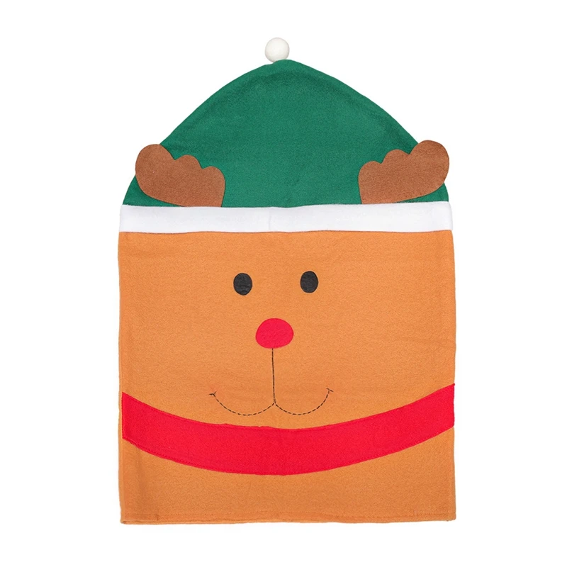 

3 PCS Christmas Chair Cover As Shown Cloth Kitchen Dining Chair Decor Indoor Santa Xmas Decor
