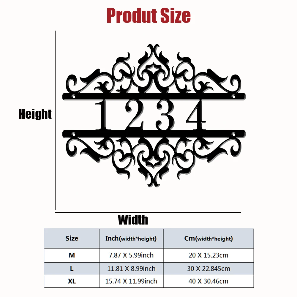1Pc Custom heart Metal Door Street Address Number Sign,Ideal Home Room Garden Farm Fence Office Windows Wall Post Box Decor Gift view 5