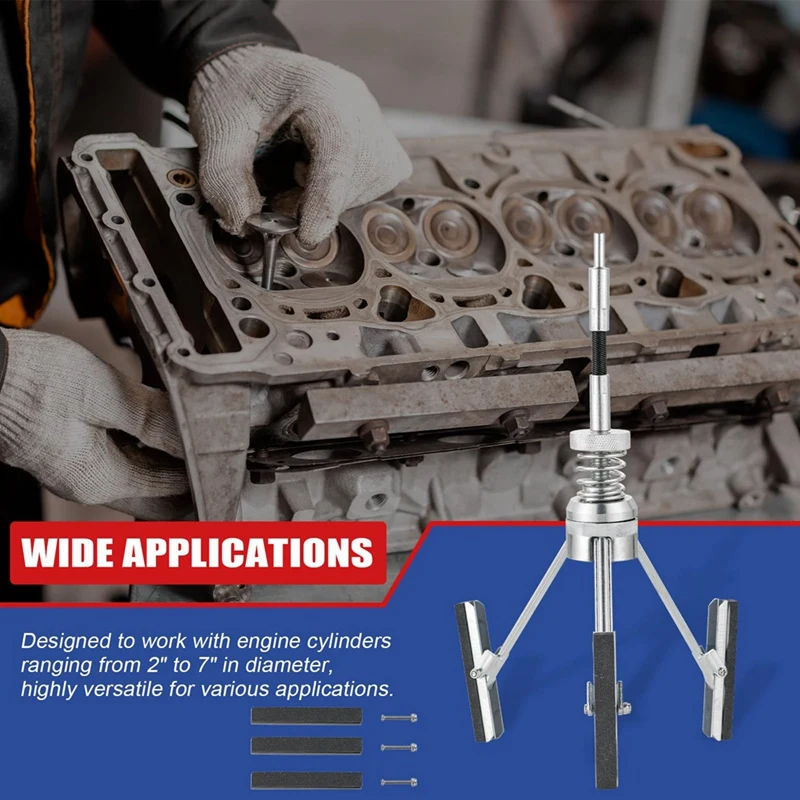 ABSE-Engine Cylinder Hone Adjustable Deglazer Set For Grinding Holes From 2In-7In In Diameter, With 3 Replaceable Stone (3In)