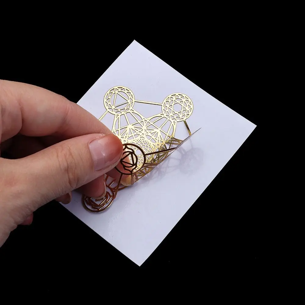 DIY Making Material Gold Color Art Crafts Sacred Geometric Sticker for Making Mould Energy Sticker Metal Copper Sticker
