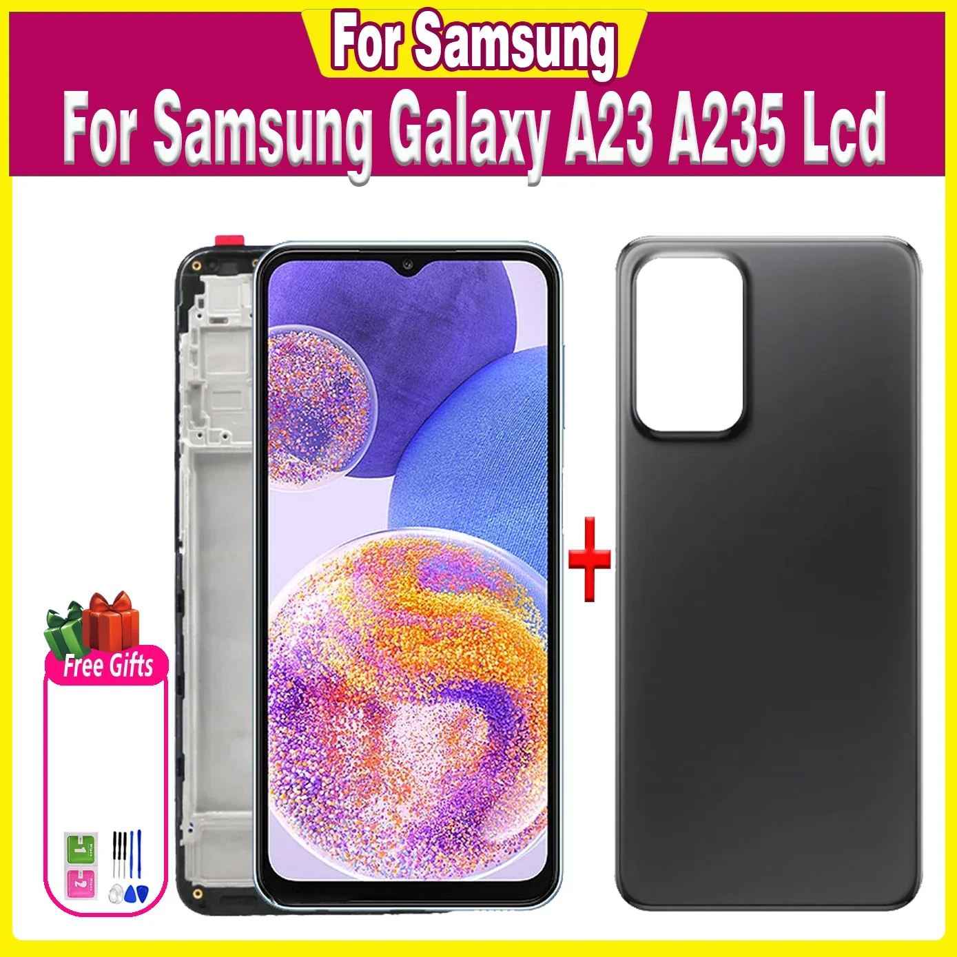 AAA quality 6.5\'\'  A235F Lcd for Samsung Galaxy A23 A235 A235F/DS Lcd Display Screen Touch Digitizer Replacement