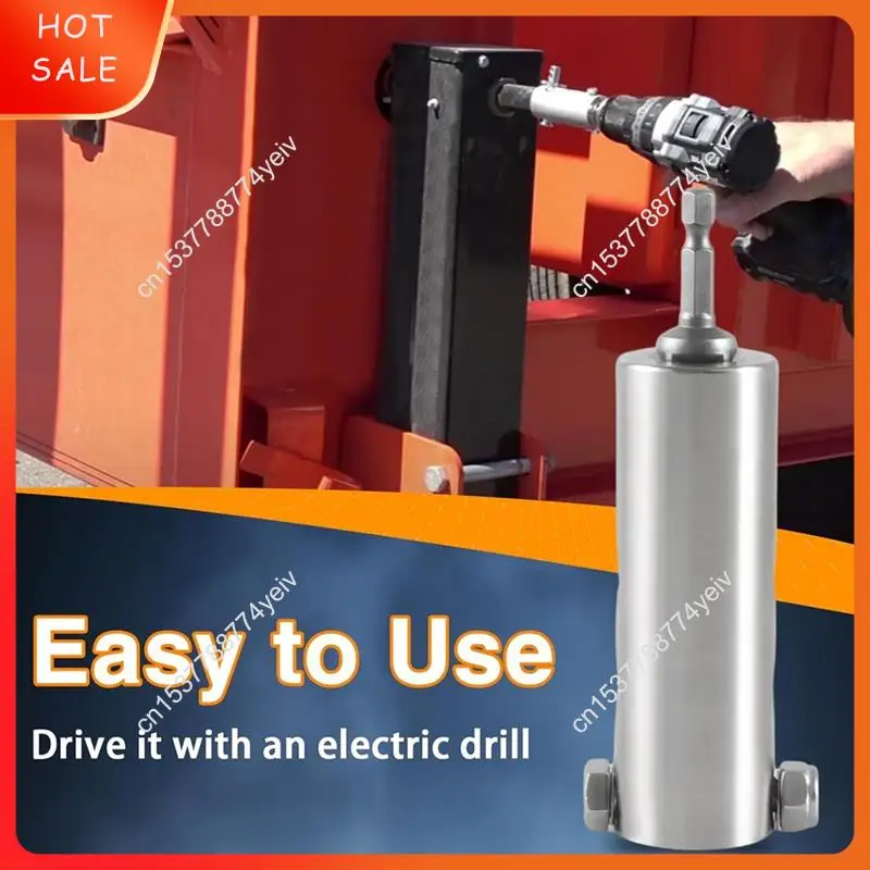 Stainless Steel Trailer Jack Electric Drill Adapter With 2Pc 1/2Inch Socket Adapter Bit Compatible With Jack Drive Shaft A62X