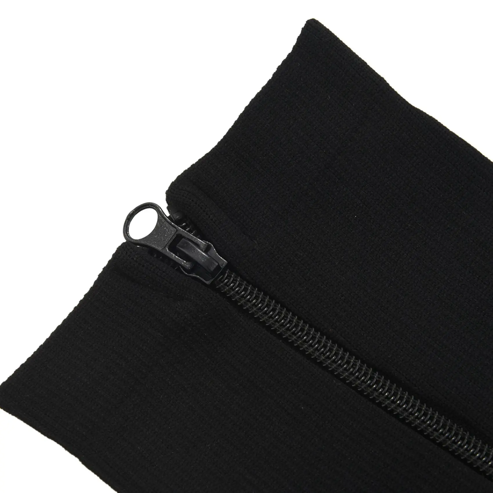 

B49B-2X Compression Stockings Nylon Zipper Compression Sock Leg Knee Support Open Toe Varicose Veins Stretch Socks(Black)XXL