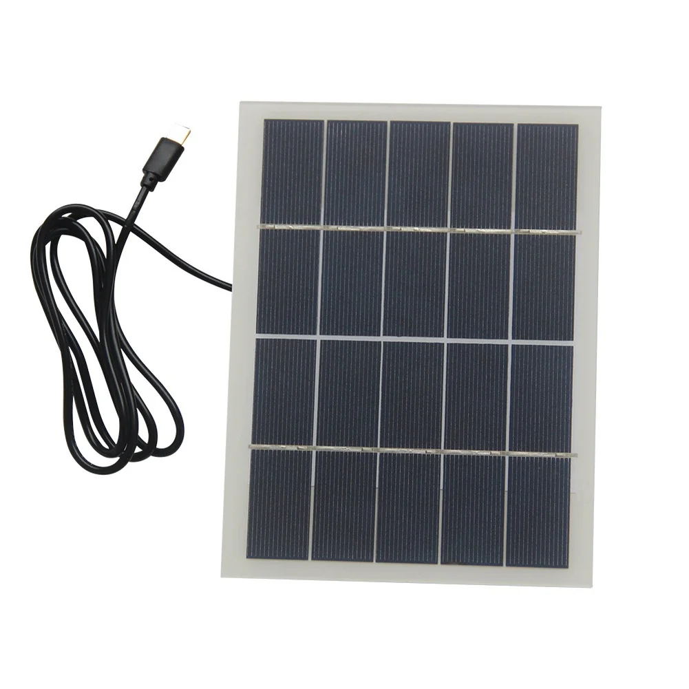 3W Solar Panel Charger with 5V Output Port for Outdoor Lighting Mobile Phones and Small Toys Polycrystalline Silicon Panel