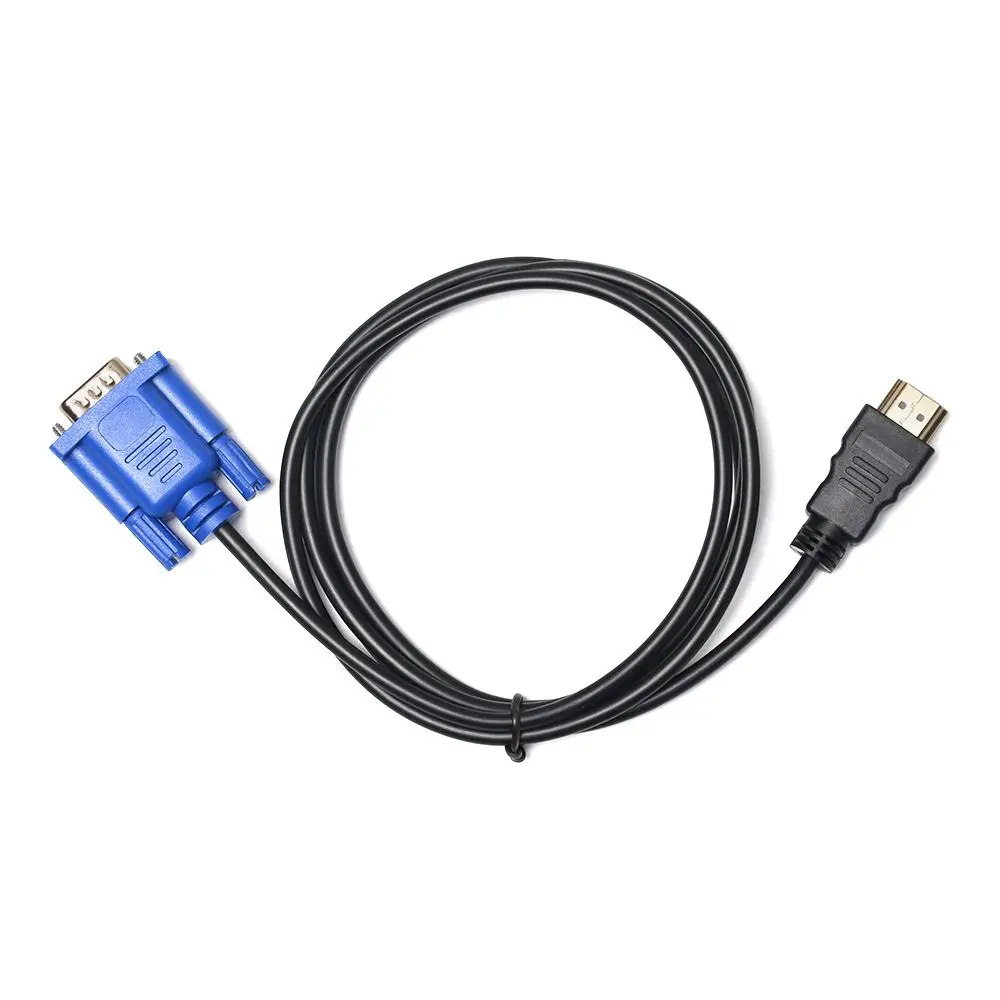 1-5m Top Quality Video Connector 1080P AV Adapter Cord Display Output Male to Male HDMI-Compatible To VGA Converter For PC HDTV