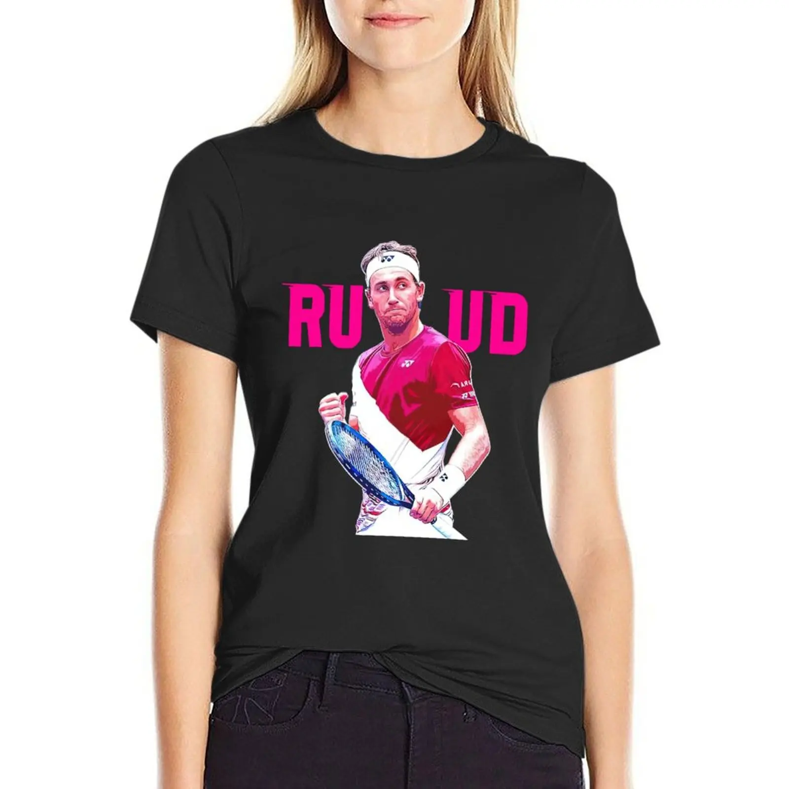 Casper Ruud rosa T-Shirt Sommer Top plus Größe Tops niedlichen Tops T-Shirt Kleid für Frauen Grafik