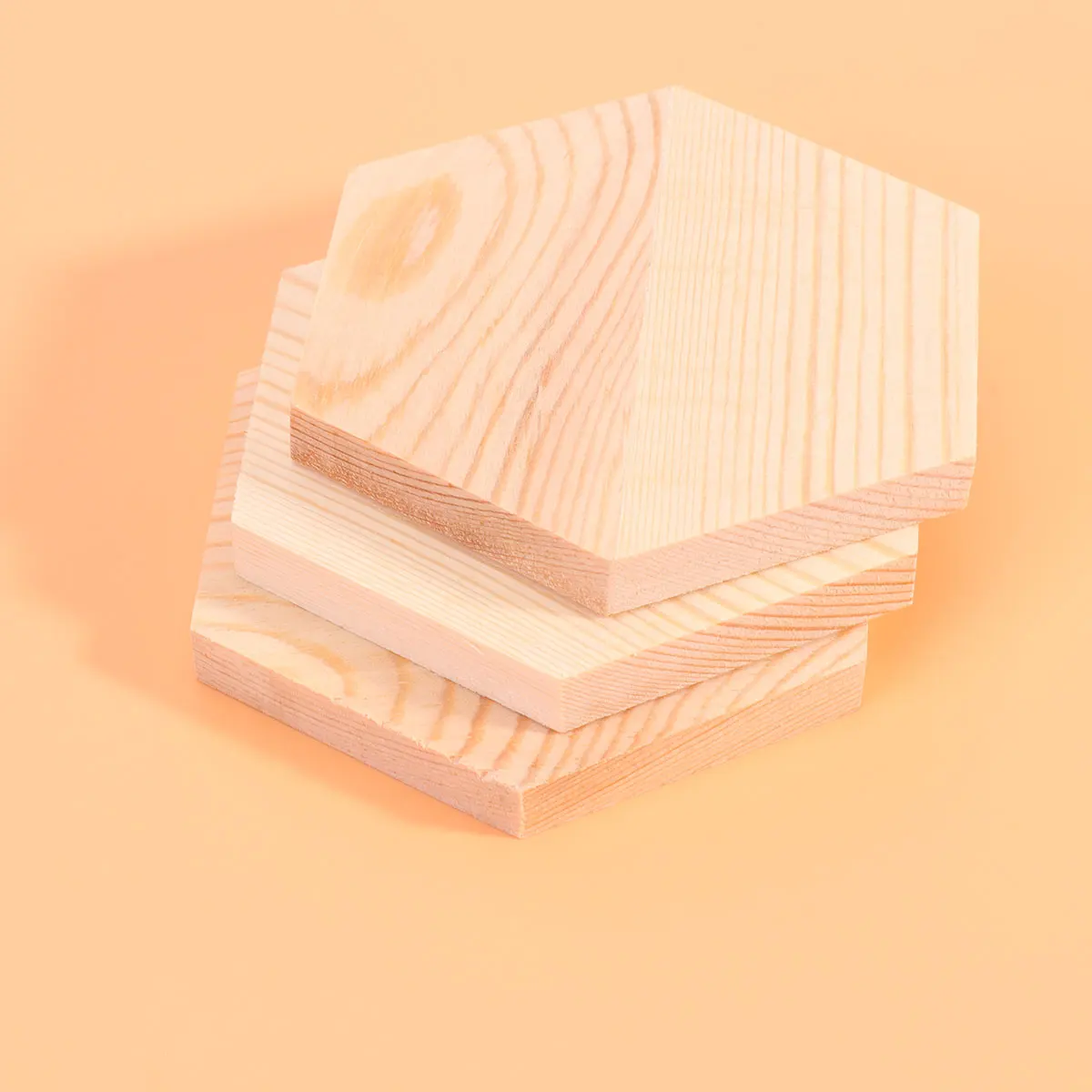 

10pcs Polygonal Blocks Hexagon Wooden Plank Craft Diy Block Small Wood Block For Crafts Making Size 5 Solid Natural Pine Wood