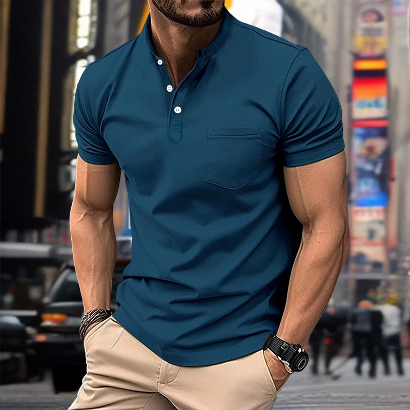 

New Summer Men's Polo Shirt High Quality Collar Short Sleeve T-shirt Casual Business Fashion Knitwear Polo Tops