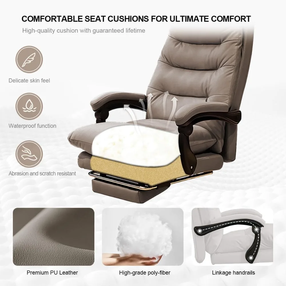 Ergonomic High-Back Gaming and Executive Office Chair with Footrest for Comfortable Desk Use