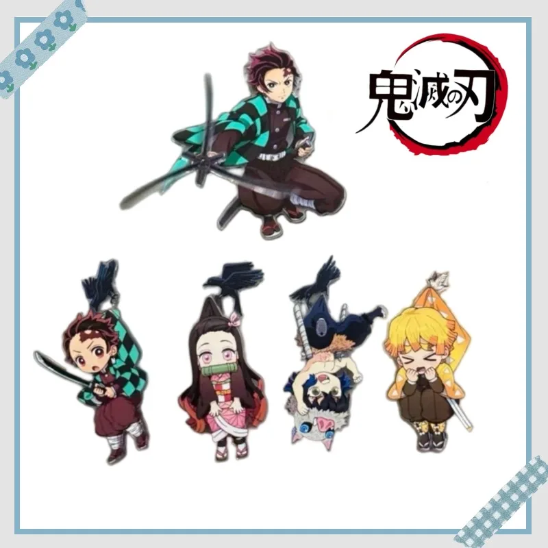 Demon Slayer Rotating Fridge Magnet Cute Tanjirou Nezuko Zenitsu Inosuke Anime Figure Magnetic Sticker Home Decoration Gift
