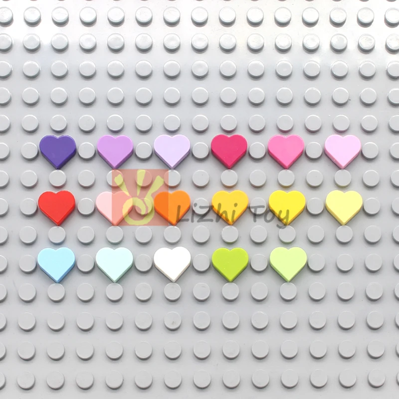 50 Stück MOC Fliesen rund 1x1 Herz Baustein Ziegel Teile kompatibel mit Liebe Pfirsich Puzzle Idee Spielzeug 39739 Geburtstag Kind Geschenke – Detail 6