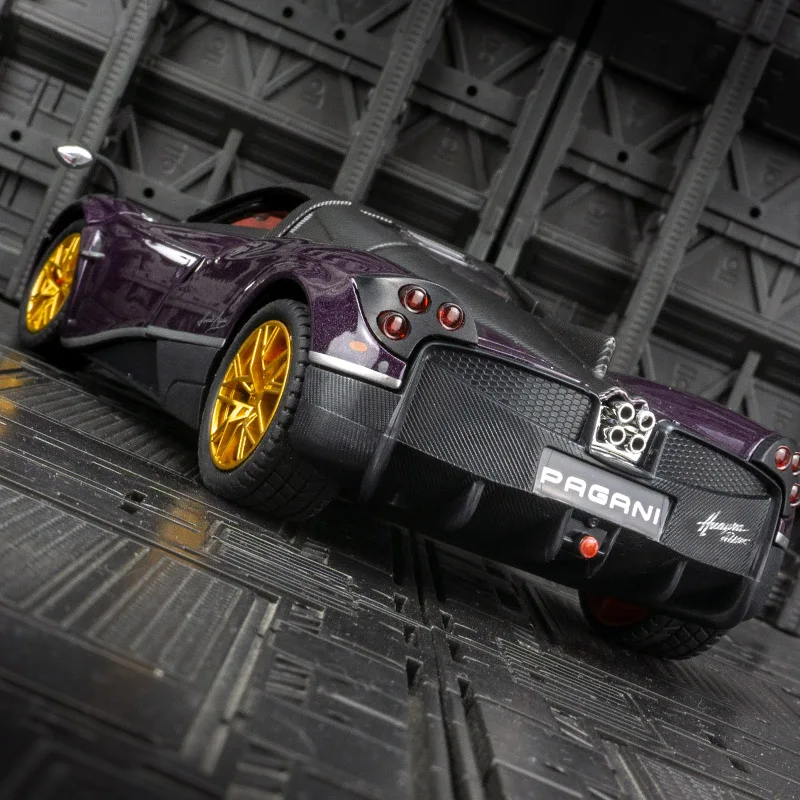 Colección de accesorios para coche modelo de coche de carreras de aleación Pagani 1:24, puertas y capó de motor, maletero se puede abrir
