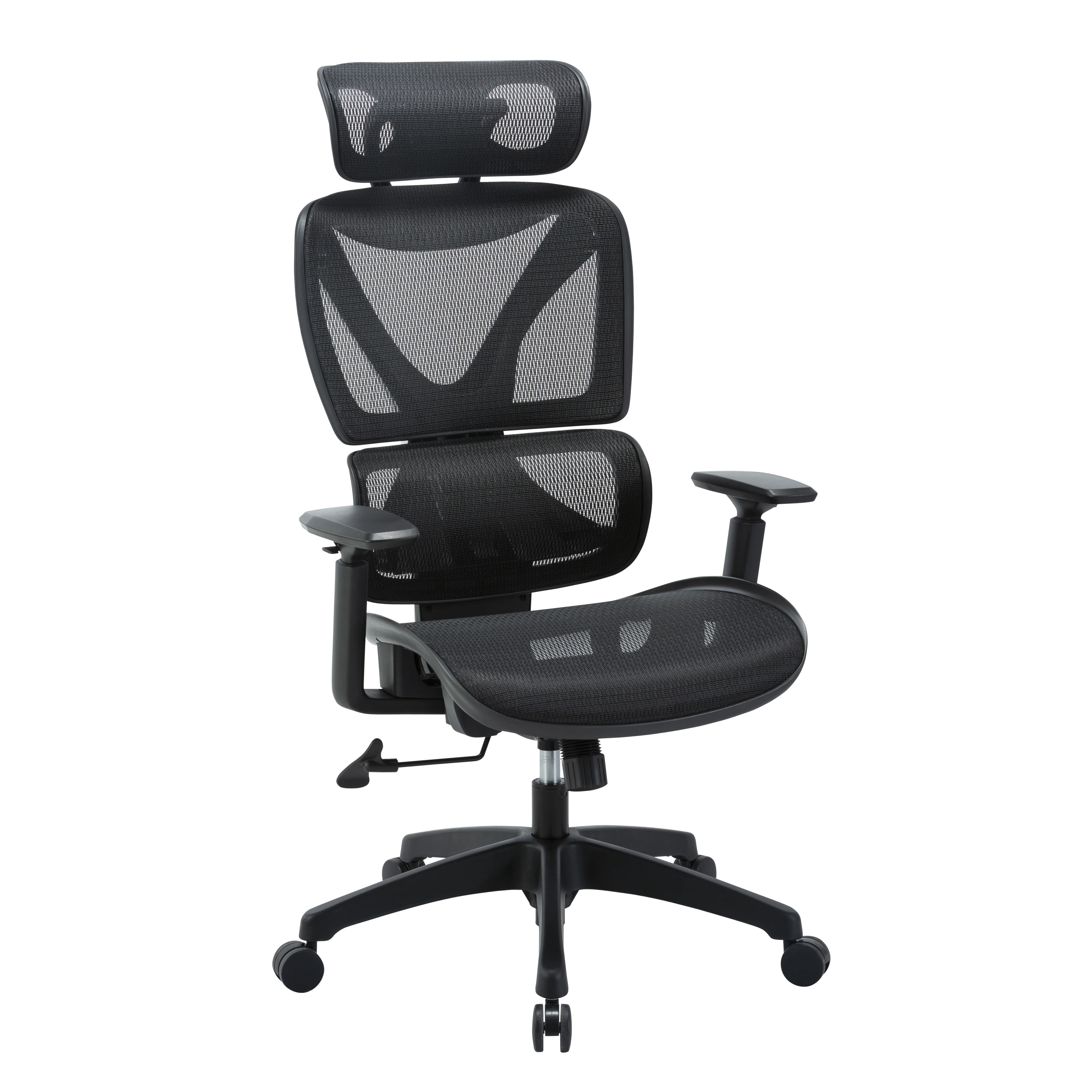 

Stylish Modern Ergonomic Executive Office Chair Comfortable High-Back Adjustable Headrest Metal PU Fabric