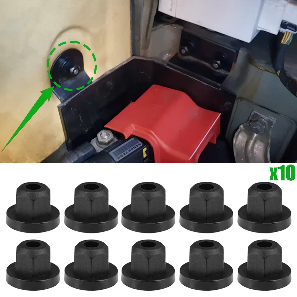 10PCS Car Body Nut Flange Fastener Clip Rivets For BMW 3 Series E36 E46 1990 1991 1992 1993 1994 1995 1996  -2005 NEW Black