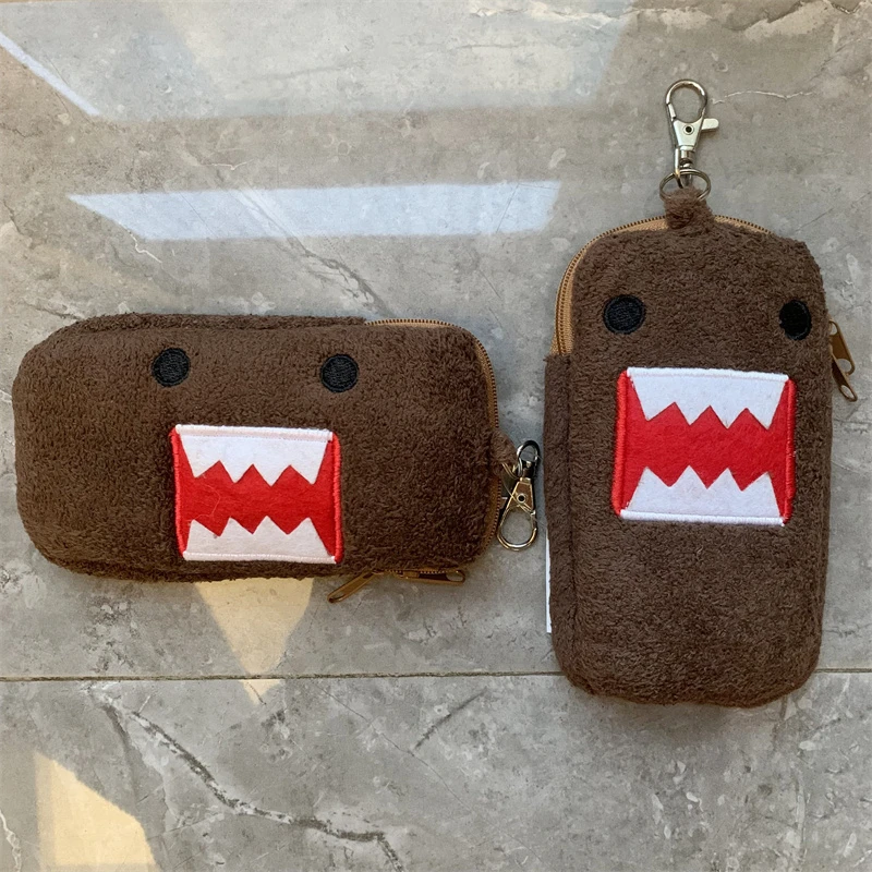 Domo Kun Plush Mobile Phone Bag Transparent Screen Touchable Smartphone Purse Anime Cute Coin Wallet Pouch Small Itabag Bag