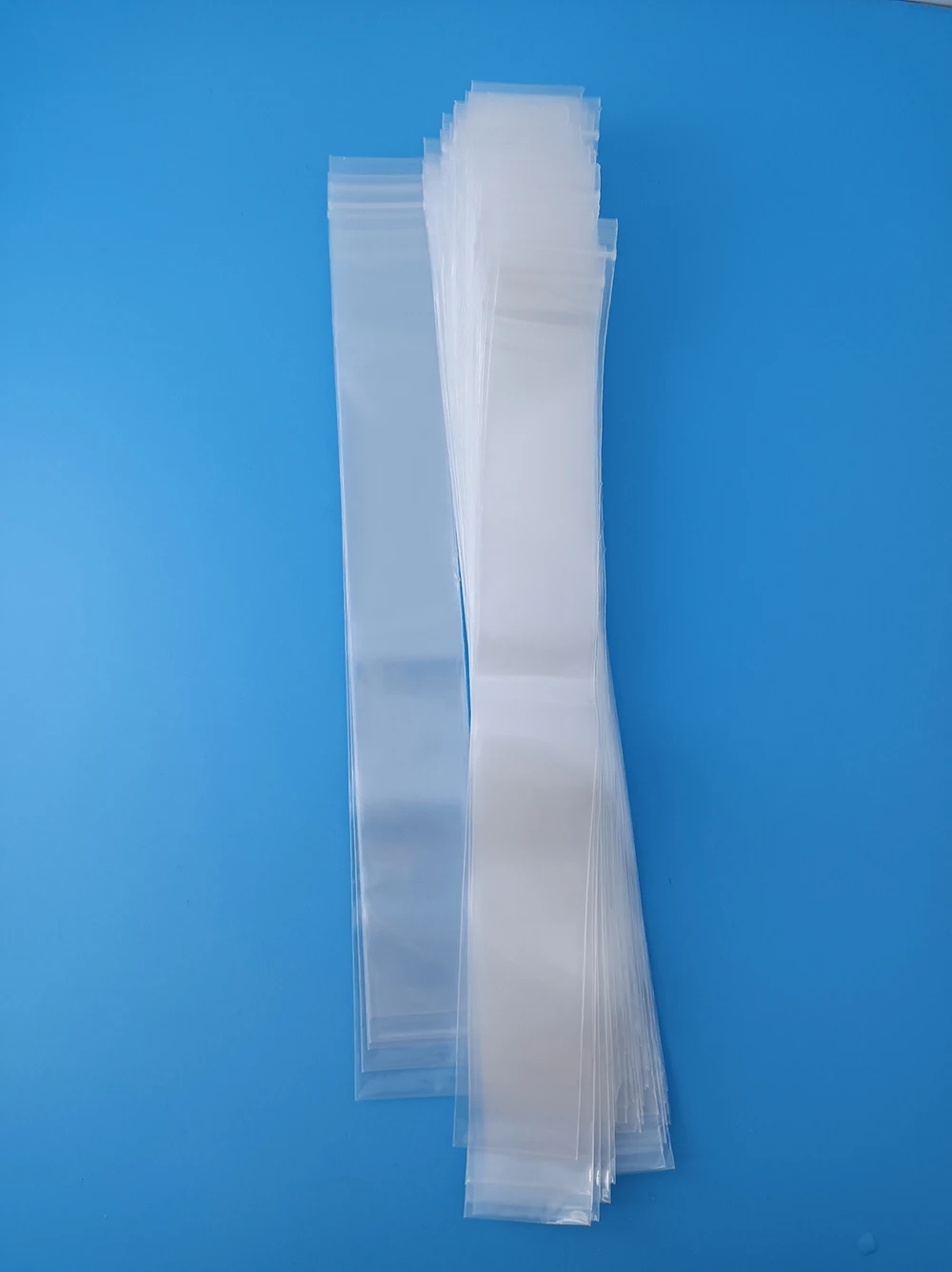 4cm width Transparent plastic bag thickness  0.16mm, long strip self sealing plastic bag, product packaging bag ziplock poly bag