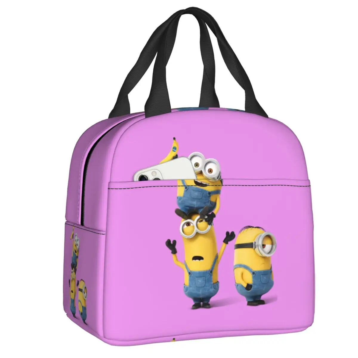 

Изготовленная на заказ сумка для обеда с рисунком банана M-Minions, женский термохолодильник, изолированный ланч-бокс для детей, школы