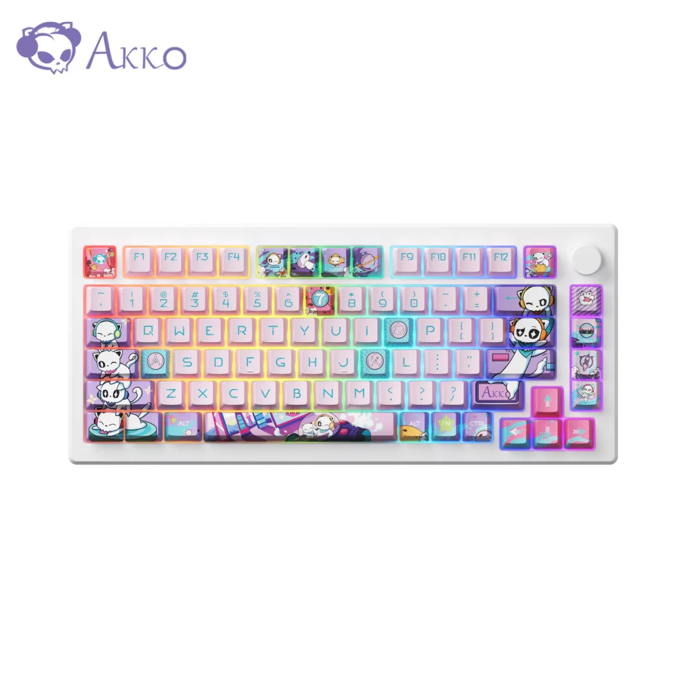 Akko MOD007B PC 7th Anniversary 75% Mechanical Keyboard RGB Hot Swap Gasket Mount USB Type-C/2.4G/Bluetooth 5.0 Gaming Keyboard