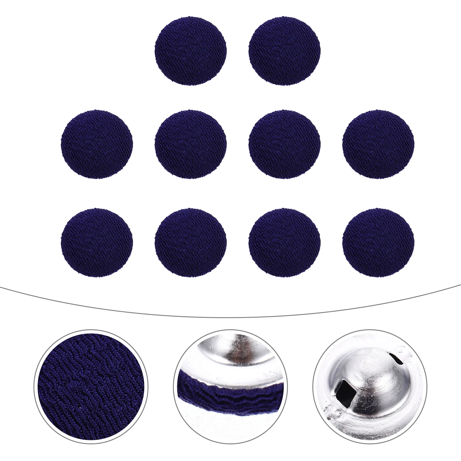 

10Pcs Sewing Round Fabric Covered Buttons DIY Clothing Craft Replacement for Jackets Coats Sweaters Decorative Clothes Buttons