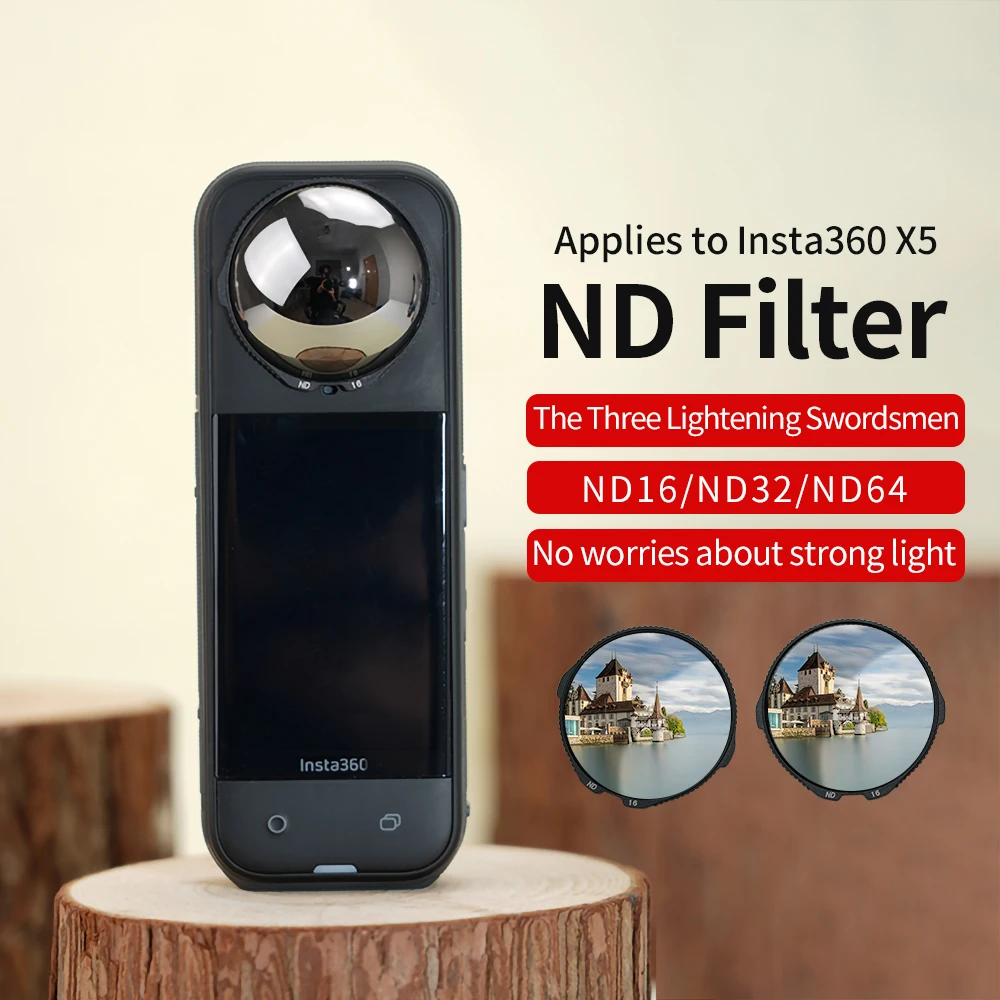 

Подходит для Insta360 X5 ND16, 32 64 градуированных фильтров нейтральной плотности с многослойным покрытием для камер