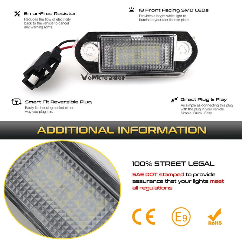 2Pcs LED Car License Number Plate Lights Lamps Bulbs White For VW Golf 3 Variant Vento A3 Jetta 3 Golf 2 3 For Skoda Octavia I