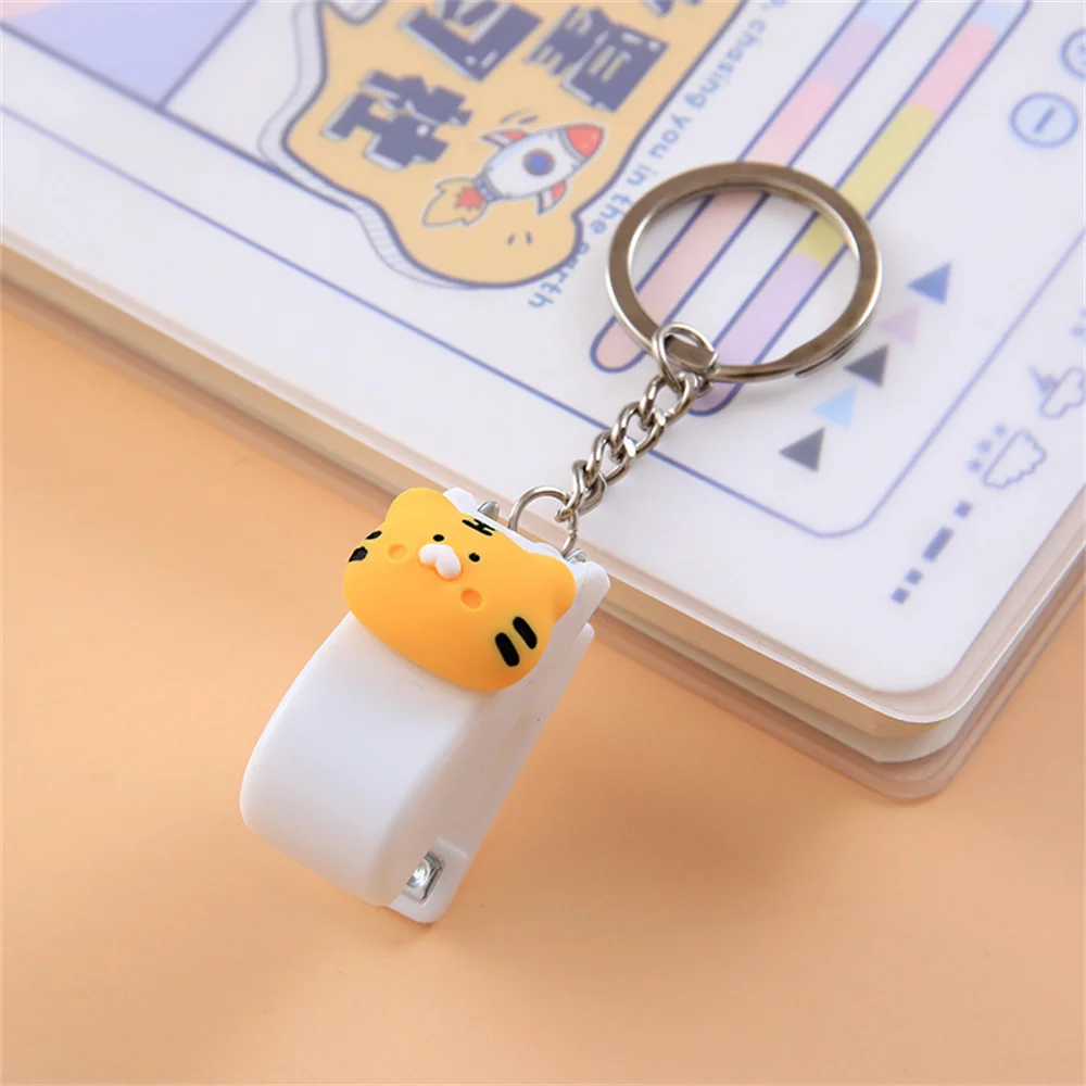School Supplies Book Binding Cute Convenient And Durable Portable Size Office Stapler Keychain Cartoon Animal Save Time Keychain