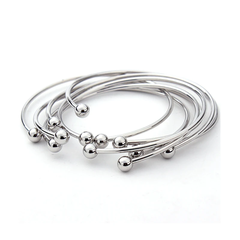 1-5 قطعة/الوحدة المعادن قابل للتعديل الإسورة أساور فارغة الفضة اللون المفتوحة سلك حلية قاعدة حبة رجل امرأة صنع المجوهرات