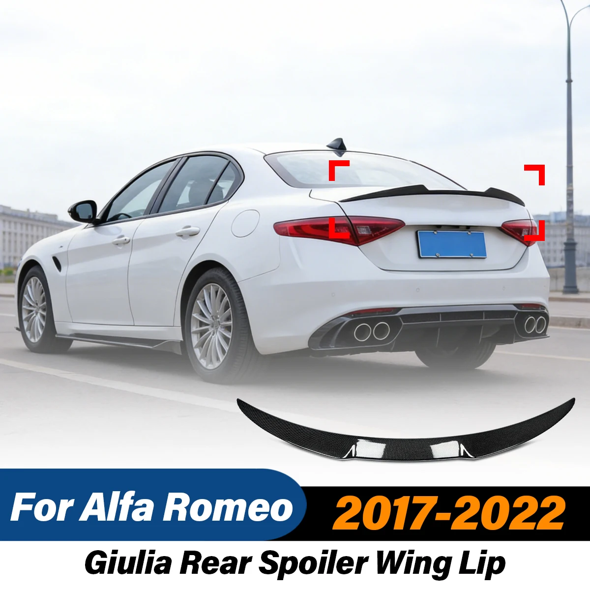 

For Alfa Romeo Giulia 2017 2018 2019 2020 2021 2022 Car Rear Spoiler Wing Lip Sports ABS Splitter Diffuser Body Modification Kit