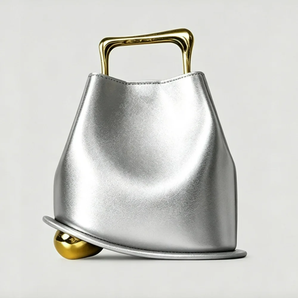 New niche design high heels special-shaped bag artistic geometric base portable messenger women's bag