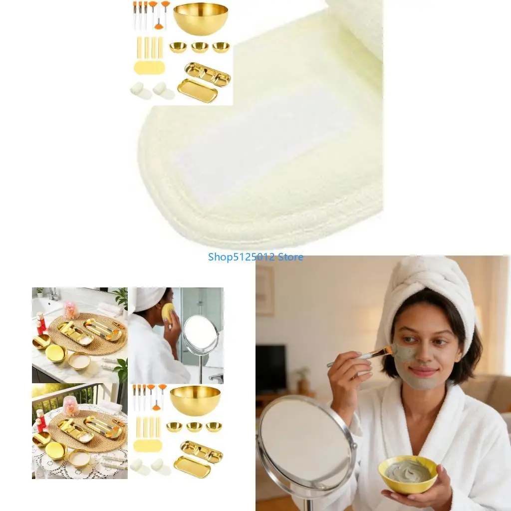 G8TC 26Pcs Esthetician Supplies Mixing Bowls 3 Compartment Serving Tray Brushes Set