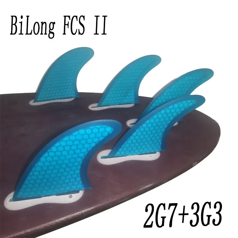 BiLong FCS II Box Surfboard Fins Five Fin 2G7+3G3 5 PCS A Set Fiberglass Performance Core  Quilhas  Surf Fin Electric surfboard