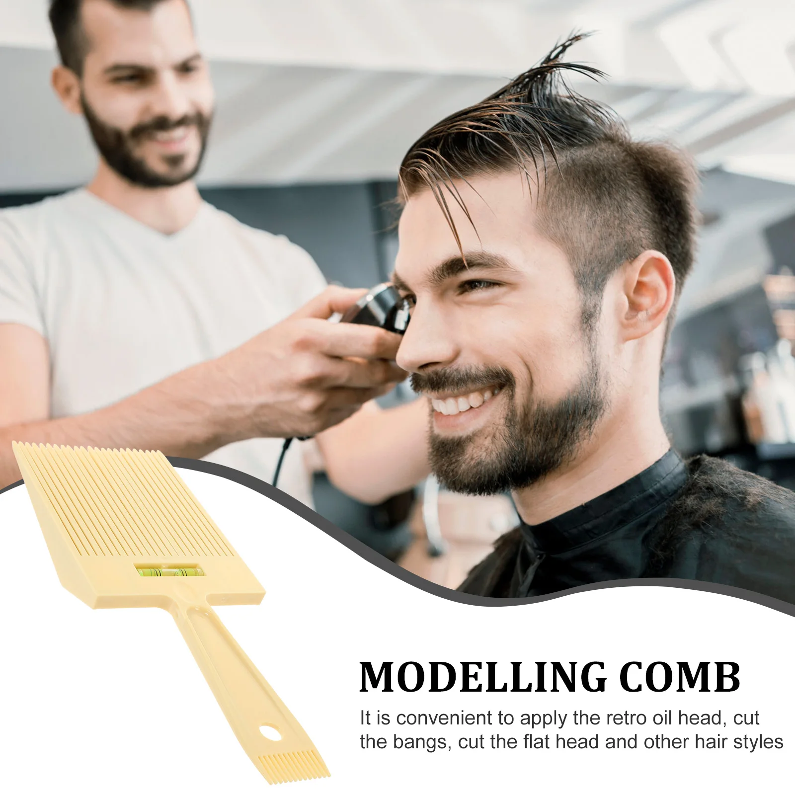 

Flat Top Comb for Men Barber Styling Set ABS Hair Combs Salon Home Use Smooth