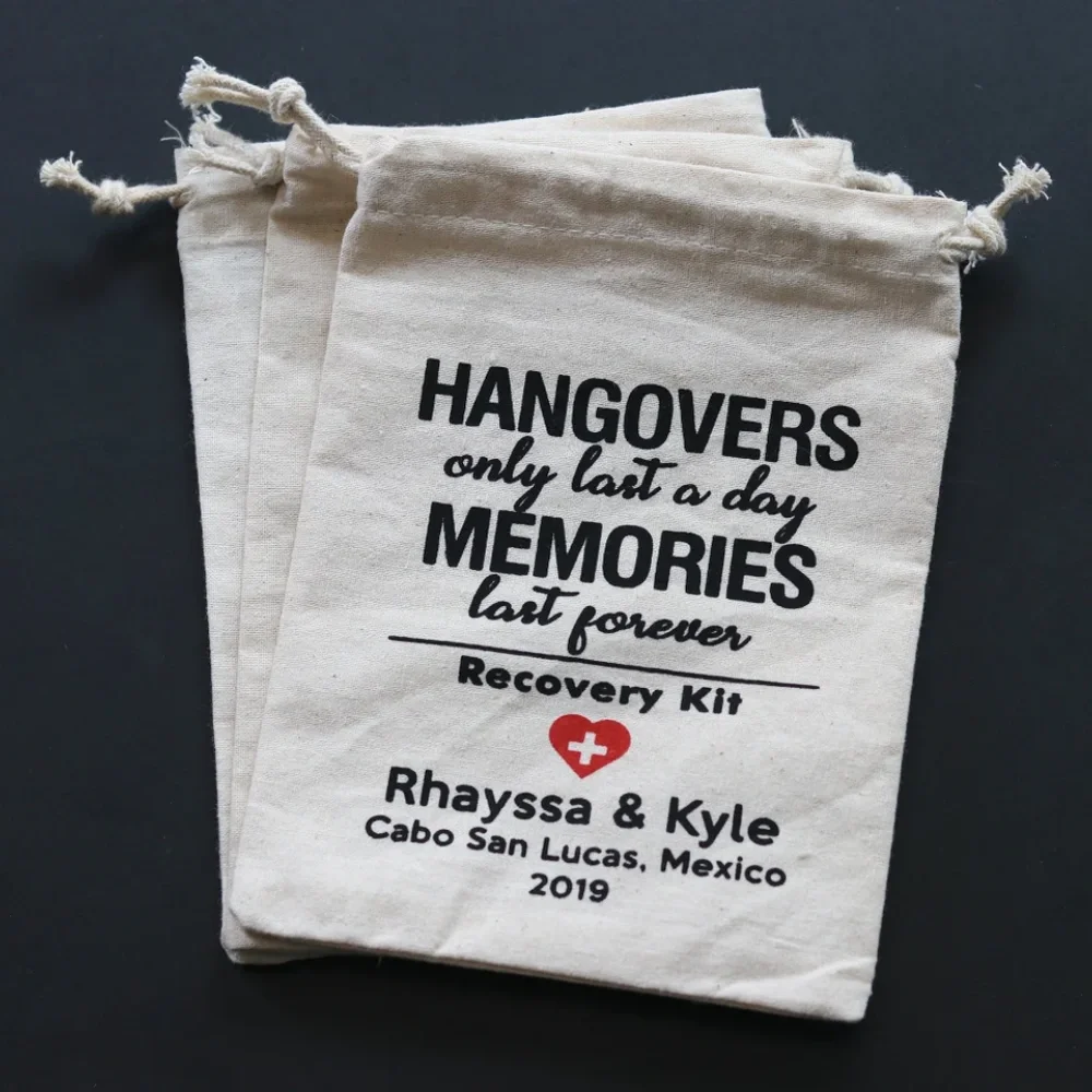 20 pcs Custom Wedding Favors,Bachelorette Party Favor,Hangover Kit,Survival Kit,Hangovers Last a Day Memories Last Forever