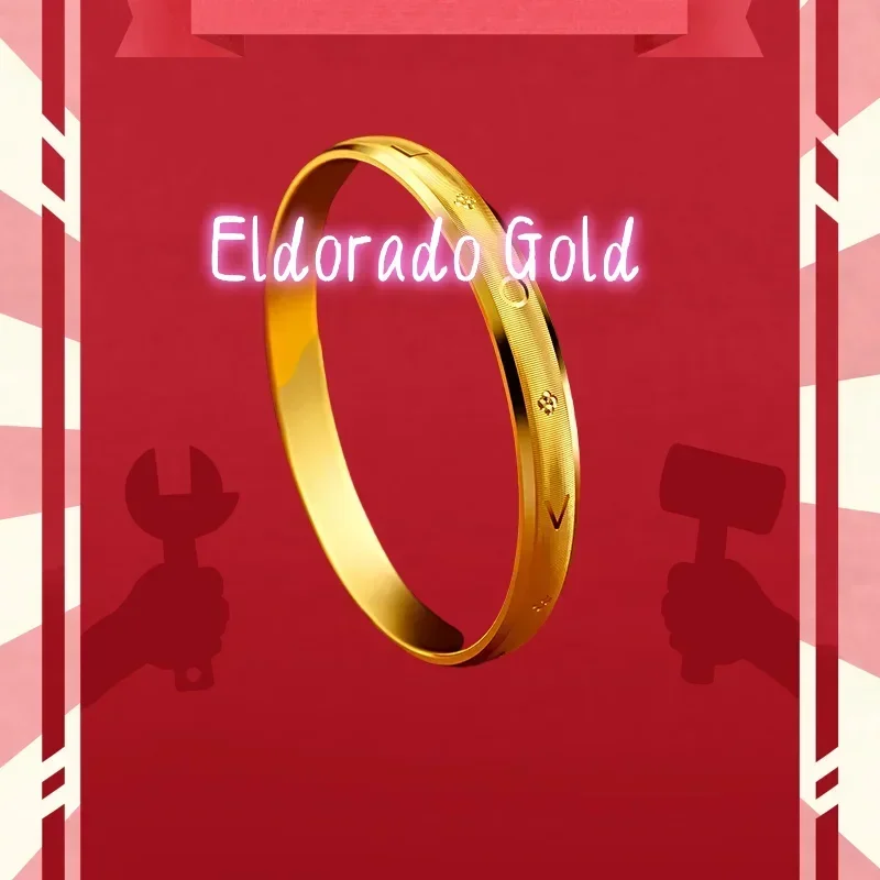

Золотой браслет Eldorado 2025 для женщин, 24K, с гравировкой, подарок для влюбленных | Золот AU999, 3D-дизайн с витыми узорами, зеркальная полировка.