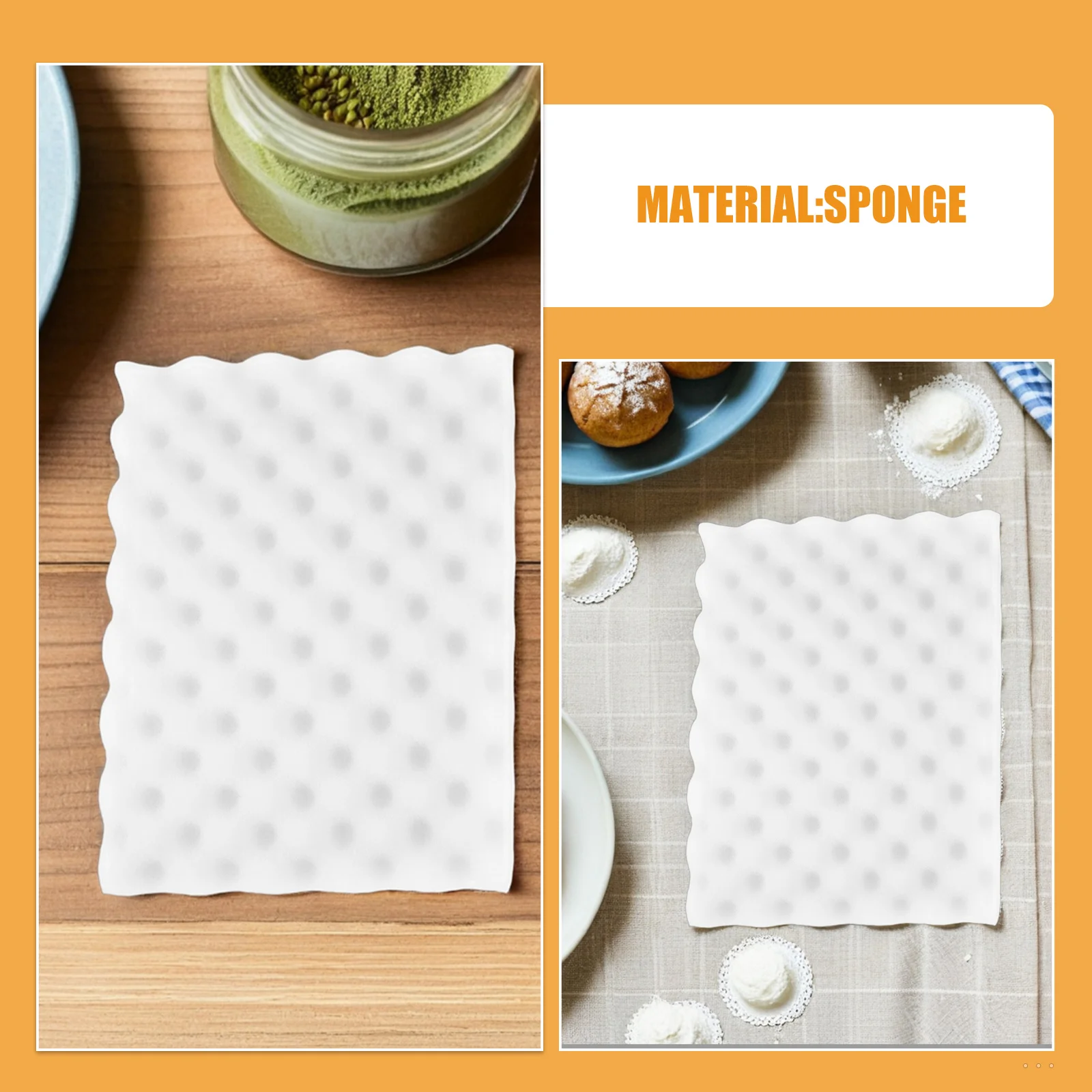 แผ่นฟองน้ำขึ้นรูปฟองดองท์ 6 ชิ้น รูปทรงคลื่น สำหรับตกแต่งเค้ก อุปกรณ์ทำขนม แผ่นฟองน้ำขึ้นรูปฟองดองท์