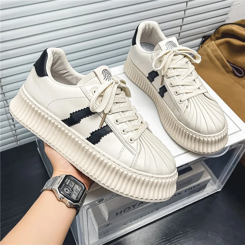 

2025 New Men’s Fashion Sneakers– Hong Kong Style, Chunky Sole, Height Increase, Breathable, Daily Commute & Sports