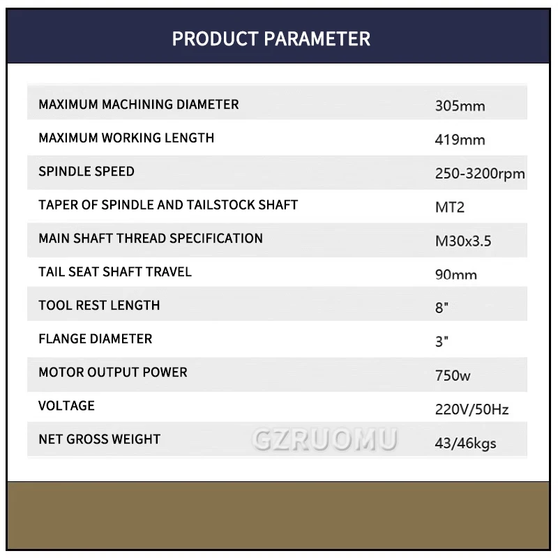 

Benchtop Wood Lathe 305mm/419mm WL1216B Power Wood Turning Lathe Machine Variable Speeds for Home Woodworking