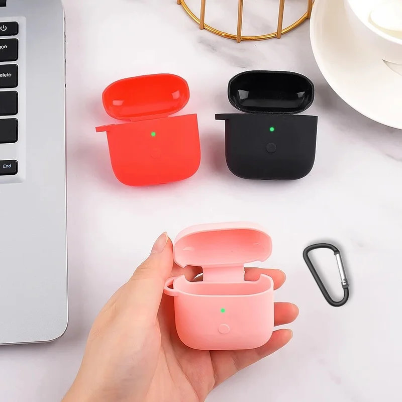Funda de silicona para auriculares Xiaomi Redmi Buds 3, carcasa protectora para auriculares, accesorios con gancho