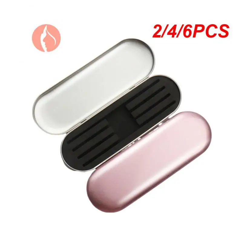 2/4/6PCS Tinplate Protection Storage Box 6 Colors Eyelashes Tweezers Box Exquisite Makeup Tools