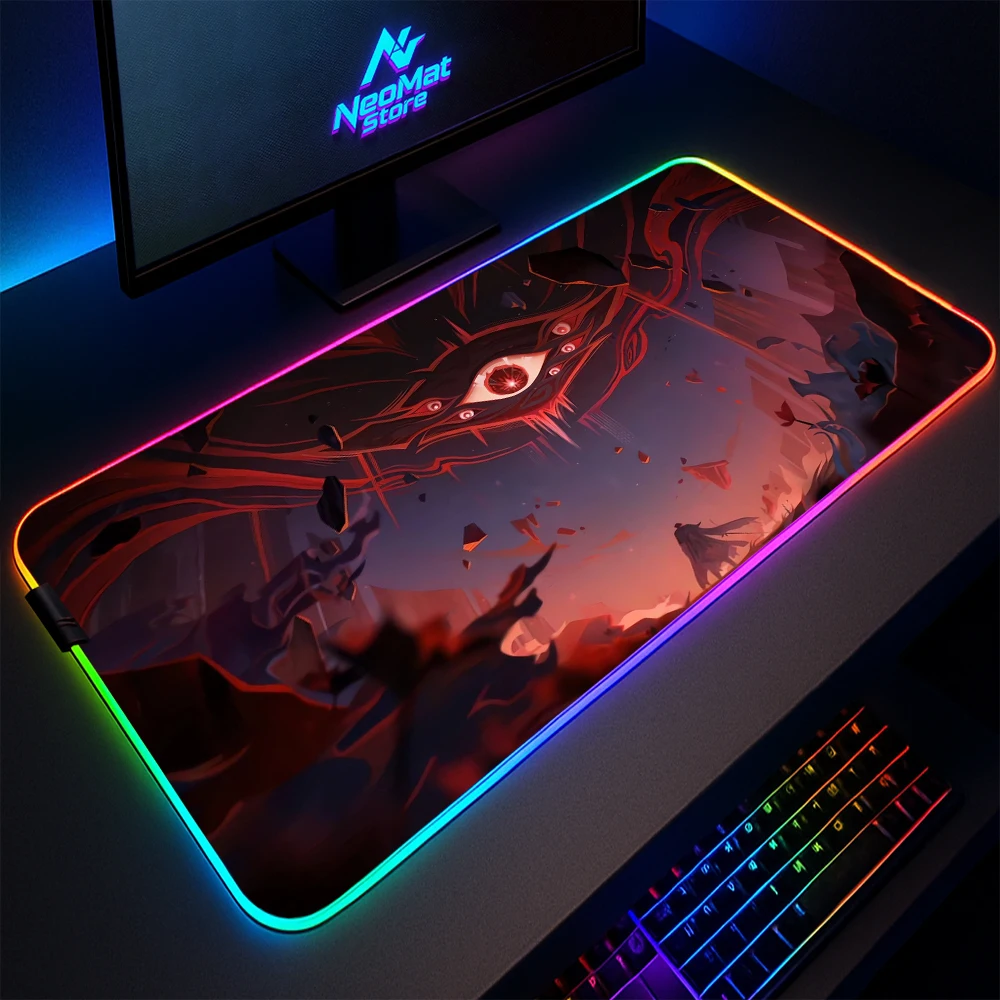 

Rgb Gaming Mouse Pad LED Anime Mouse Pads Lighting Mousepad 4mm Computer Mat with Backlight Gamer Table Decor Rubber Carpets