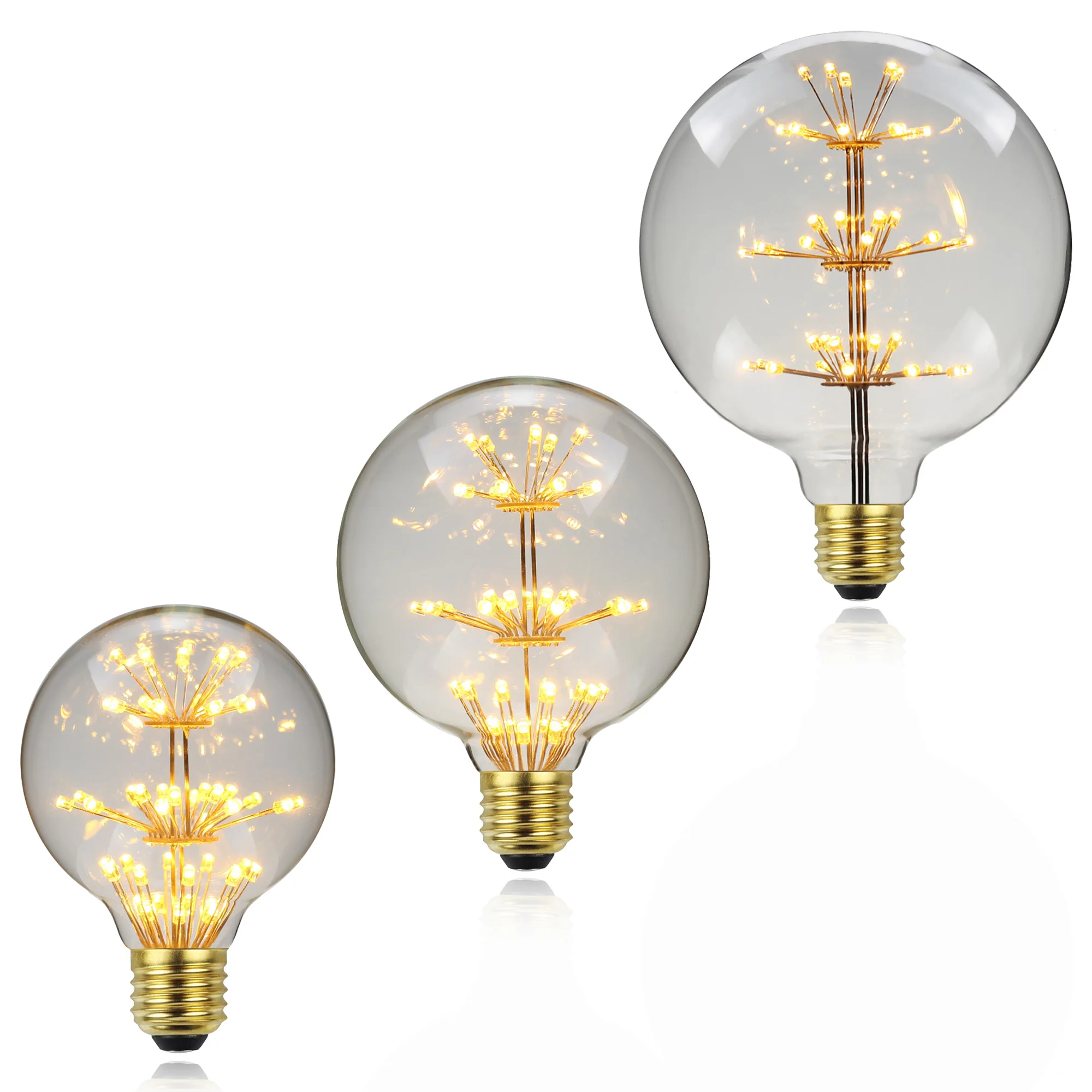 TIANFAN Vintage Edison Bulb E27 Starry Firework Led Bulb 3W 2000Kelvin heat Glow G80 G95 G125 lampadine Decorative speciali